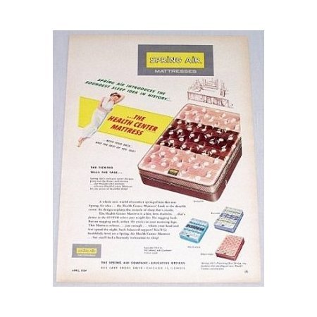 1954 Spring Air Mattresses Color Print Ad
