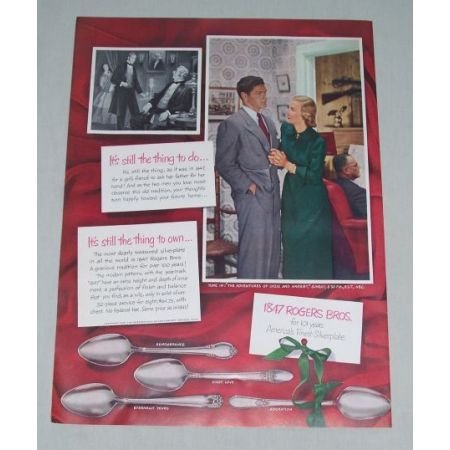 1949 Color Print Ad for 1847 Rogers Bros Silverplate Flatware