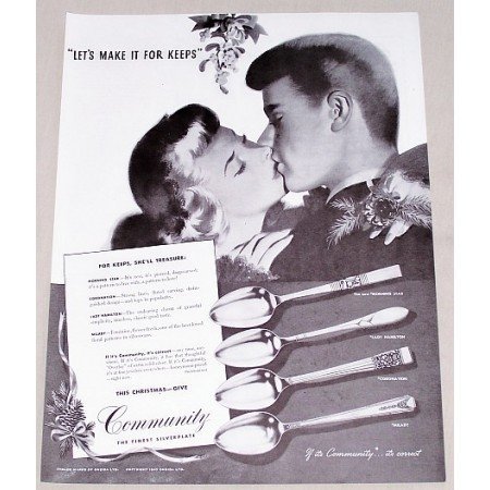 1947 Oneida Community Silverplate Flatware Vintage Print Ad