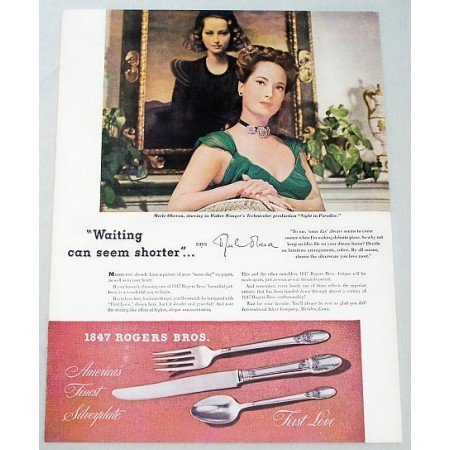 1945 Color Print Ad for 1847 Rogers Bros Silverplate Flatware