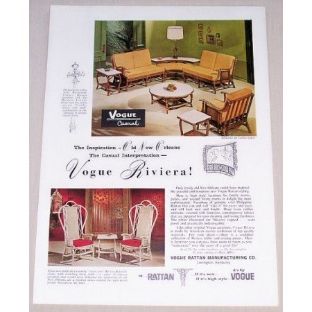 1962 Vogue Riviera Casual Furniture Color Print Ad
