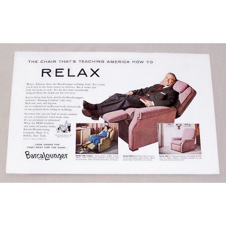 1955 Barcalounger Recliner Chair Color Ad