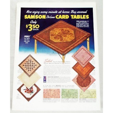 1942 Samson Deluxe Card Tables Color Ad