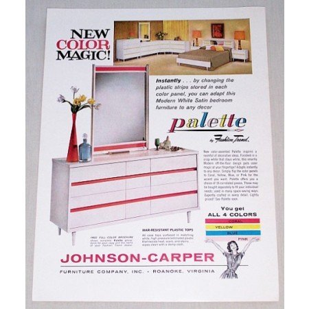 1962 Palette by Fashion Trend Bedroom Furniture Color Print Ad
