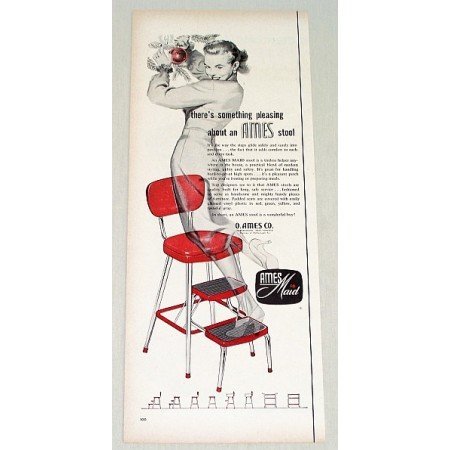1955 Ames Maid Red Step Stood Color Print Ad