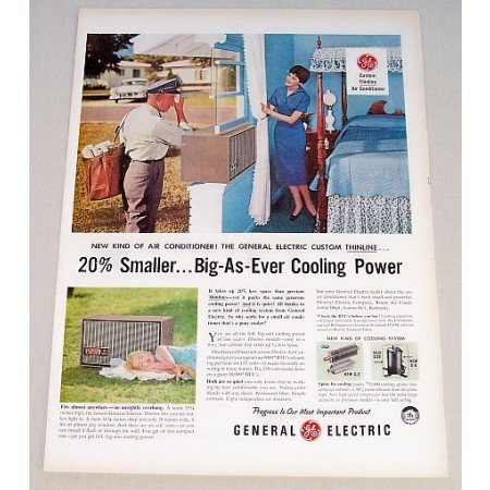1956 General Electric Thinline Air Conditioner Color Print Ad