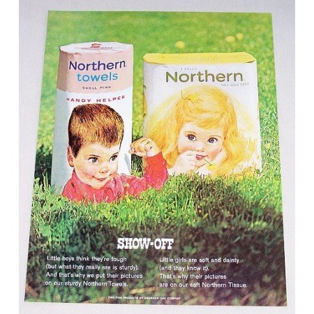1963 Northern Towels Tissue Color Print Ad - Show-Off