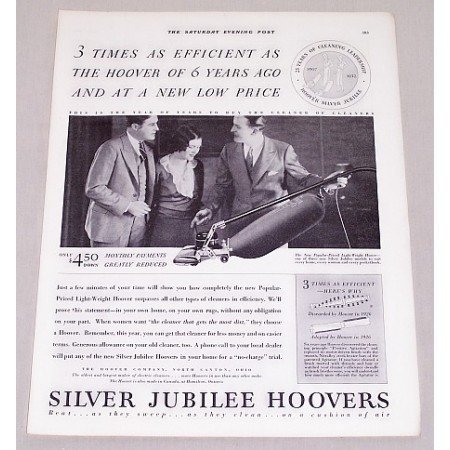 1932 Silver Jubilee Hoover Upright Vacuum Cleaner Vintage Print Ad