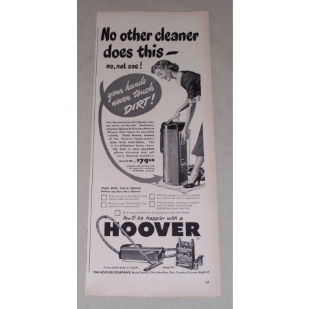 1949 Hoover Model 50 Vacuum Cleaner Vintage Print Ad