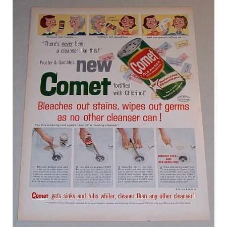 1957 Procter Gamble Comet Cleanser Color Print Ad