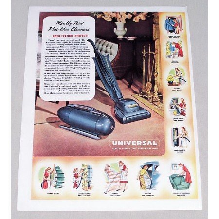 1947 Universal Vacuum Cleaner Vintage Color Print Ad