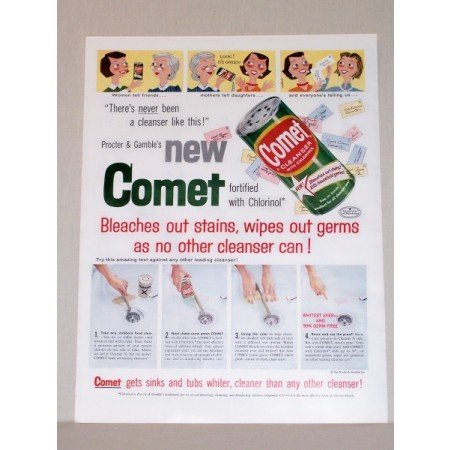1957 Comet Cleanser Color Print Ad - Never Been A Cleanser Like This