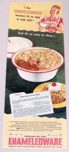 1948 Enameledware Kitchenware Color Print Ad