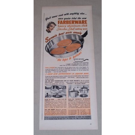 1949 Farbarware Stainless Steel Cookware Color Print Ad