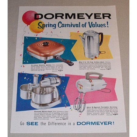 1957 Dormeyer Small Kitchen Appliances Color Print Ad