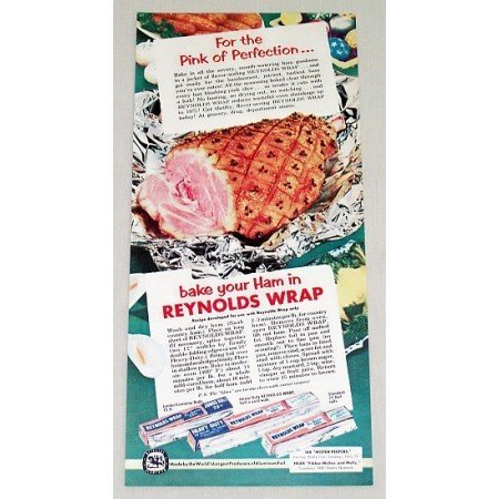 1953 Reynolds Wrap Aluminum Foil Color Print Ad