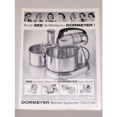 1957 Dormeyer Model 4300 Chrome Silver-Chef Mixer Vintage Print Ad