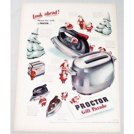 1948 Proctor Small Appliances Color Print Ad - Gift Parade