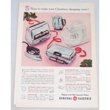 1956 General Electric Small Kitchen Appliances Color Print Ad
