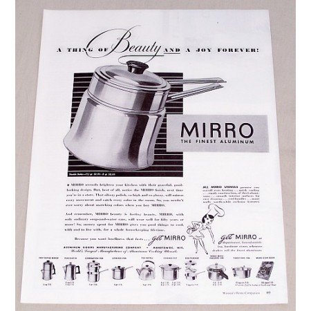 1949 Mirro Aluminum Double Boiler Cookware Vintage Print Ad