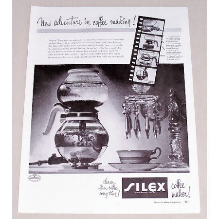 1947 Silex Coffee Maker Vintage Print Ad - New Adventure
