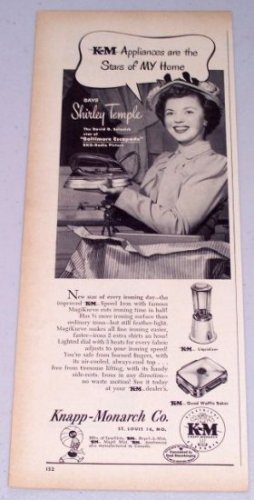 1949 Kapp Monarch Speed Iron Small Appliance Vintage Print Ad Celebrity Shirley Temple