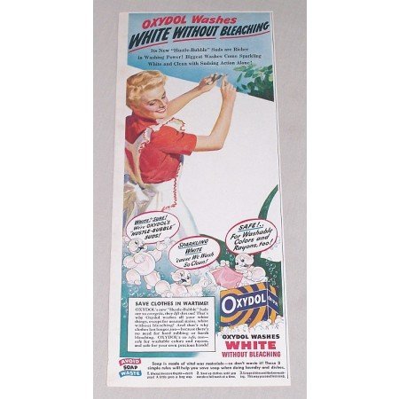 1944 Oxydol Detergent Color Print Ad - Oxydol Washes