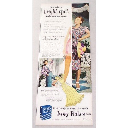 1947 Ivory Flakes Detergent Color Print Ad - Bright Spot