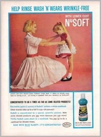 1960 NuSoft Fabric Softener Color Print Ad - Wash 'N' Wears