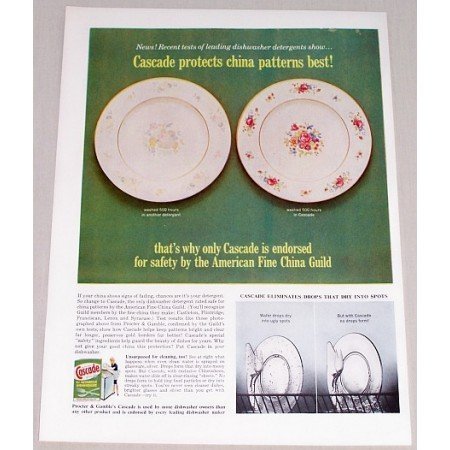 1962 Cascade Dishwasher Detergent Color Print Ad