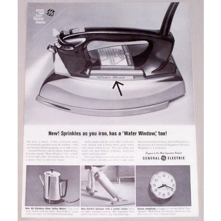 1962 General Electric Spray Steam Dry Iron Vintage Print Ad