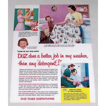 1953 Duz Detergent Vintage Print Color Ad