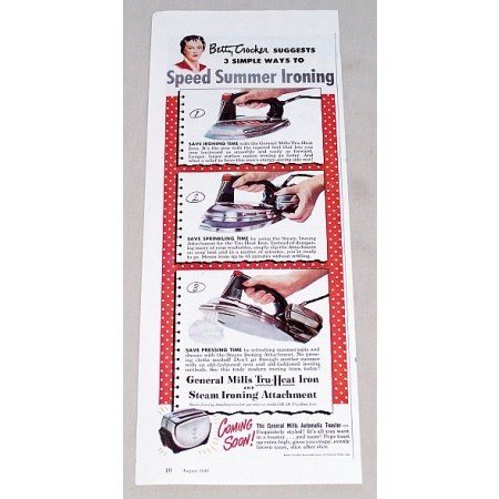 1949 General Mills Tru-Heat Clothing Iron Color Print Ad
