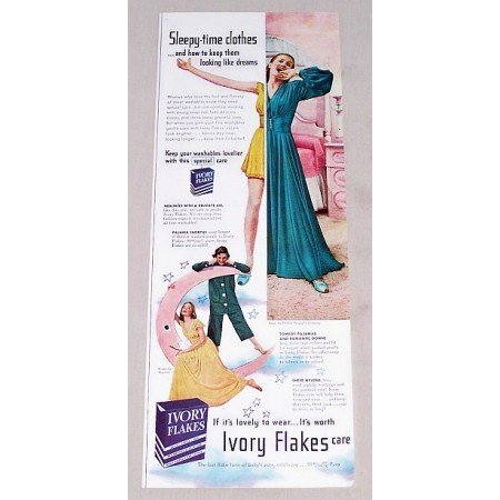 1949 Ivory Flakes Detergent Vintage Print Ad - Sleepy Time Clothes