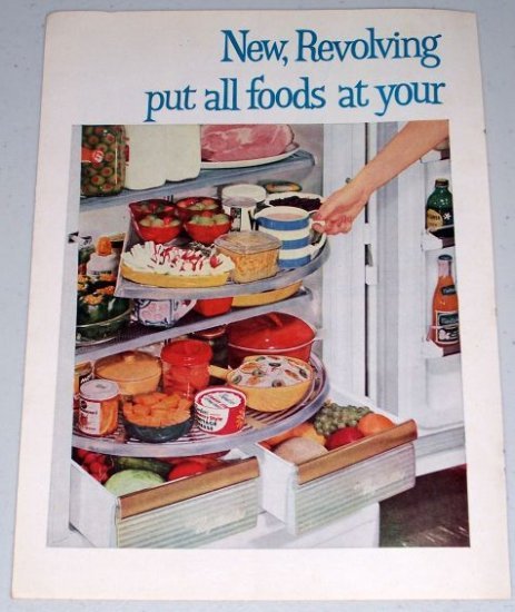 1954 General Electric Model LH-121L Revolving Shelves Refrigerator 2 Page Color Print Ad