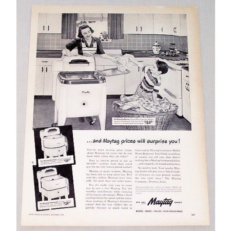 1948 Maytag Commander Wringer Washer Vintage Print Ad