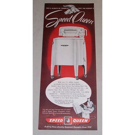 1948 Speed Queen Wringer Washer Color Print Ad