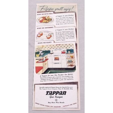 1945 Tappen Gas Ranges Stove Color Print Ad