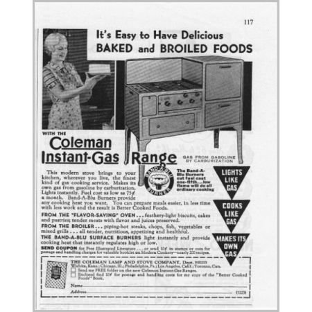 1931 Coleman Instant Gas Range Stove Vintage Print Ad