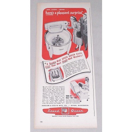1947 Speed Queen Double Wall Wringer Washer Color Print Ad