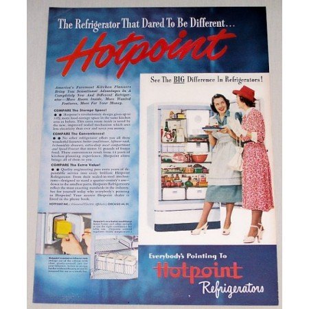 1948 Hotpoint Refrigerator Color Print Ad - Dared To Be Different