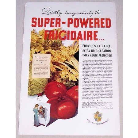 1932 Super Powered Frigidaire Refrigerator Color Print Ad