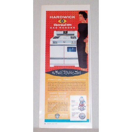 1957 Hardwick Thermal Eye Gas Range Color Print Ad