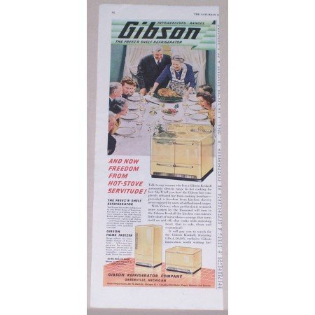 1945 Gibson Kitchen Appliances Color Print Ad