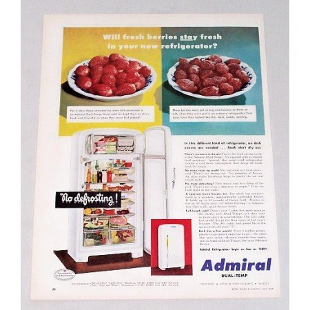 1950 Admiral Dual-Temp Refrigerator Color Print Ad