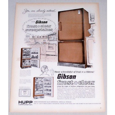 1965 Gibson Frost Clear Refrigerator Color Print Ad