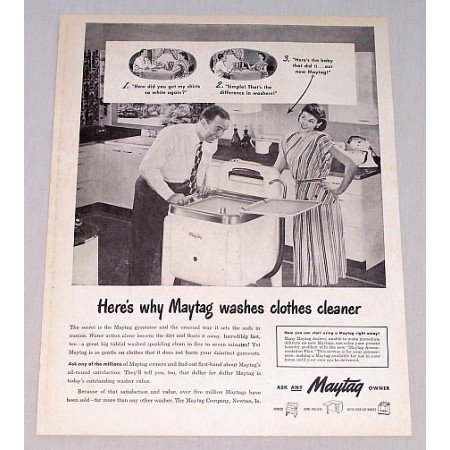 1948 Maytag Wringer Washer Vintage Print Ad - Here's My Maytag