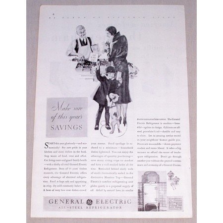 1931 General Electric All Steel Refrigerator Vintage Print Ad