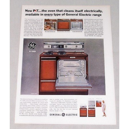 1965 General Electric J 448 Range Stove Oven Color Print Ad