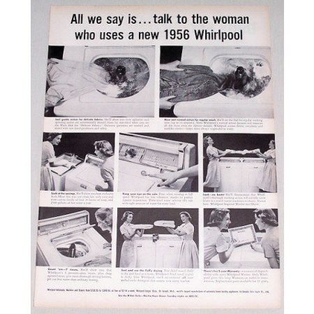 1956 Whirlpool Imperial Washer Vintage Print Ad - All We Say Is...